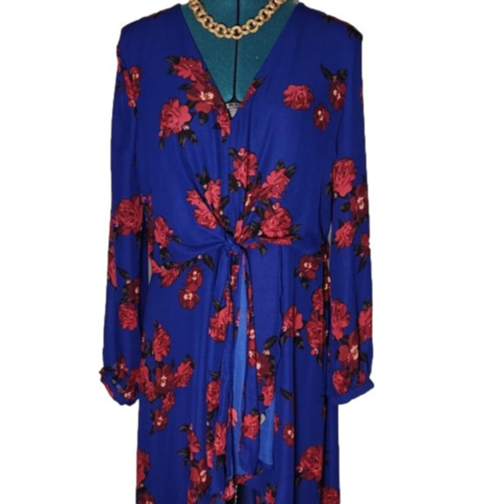 126. Dynamite Blue Floral Dress Sz L